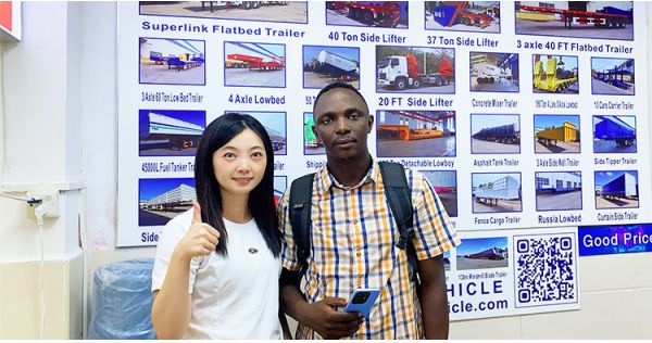 Clientes nigerianos visitaron TITAN VEHICLE para comprar un remolque cisterna de betún de 3 ejes