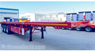 Remolque de plataforma plana de triple eje se transportará a Mongolia