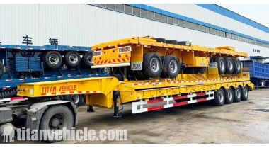 El remolque de plataforma semibaja de 4 ejes se enviará a Guyana