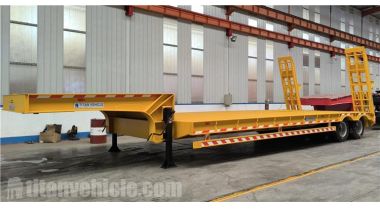 Remolque de plataforma baja de 2 ejes y 4 líneas El precio se enviará a Guyana