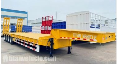 Semirremolque de plataforma baja en venta que se enviará a Sierra Leona