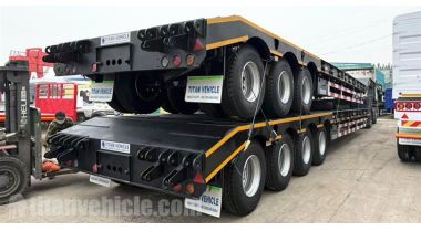 Remolques de plataforma baja de 3/4 ejes listos para enviar a África Central
