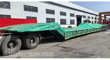 Remolque de cuello plegable de 5 ejes y 110 toneladas listo para enviar a Arabia Saudita