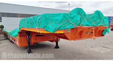El remolque de plataforma baja extensible de 8 ejes se exportará a Ghana