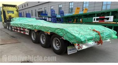 Remolque de plataforma baja de 3 ejes y 80 toneladas listo para enviar a Zimbabue