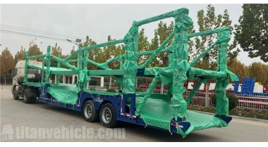 Remolque para transporte de automóviles de 2 ejes que se exportará a Tanzania