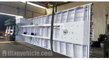 Remolque de plataforma plana de 40 pies con panel frontal, listo para envío a Liberia