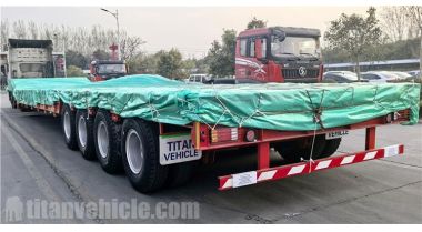 El remolque de plataforma baja de cuello de cisne plegable de 4 ejes se enviará a los Emiratos Árabes Unidos.