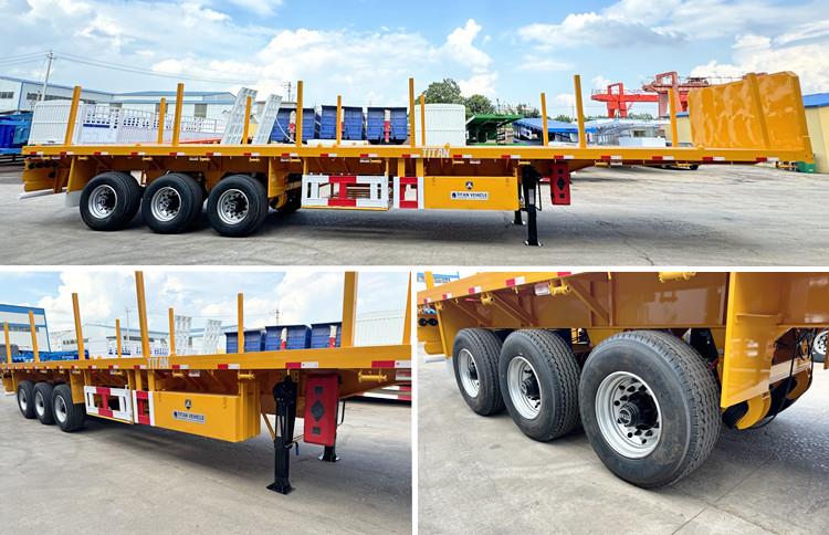 Remolque de plataforma de tres ejes con pilares a la venta en Ghana