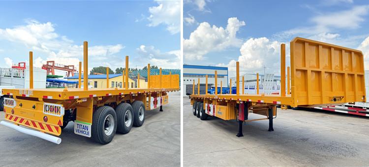 Remolque de plataforma de tres ejes con pilares a la venta en Ghana