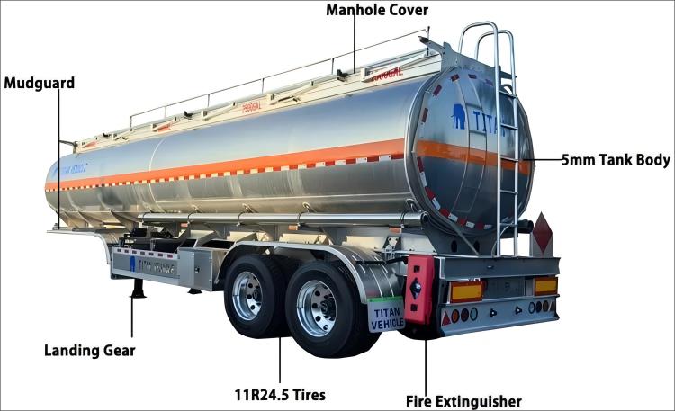 Remolque cisterna de aluminio de 2 ejes en venta en Zambia