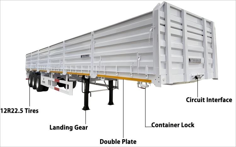 Remolque de pared lateral de 60 toneladas de nuevo estilo 2025 a la venta en Zimbabwe