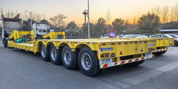 Remolque de plataforma baja desmontable de 4 ejes y 100 toneladas a la venta en Nigeria