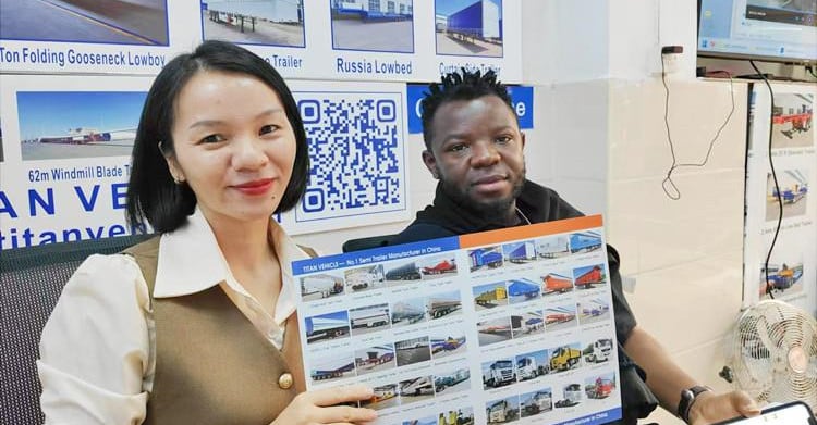 Remolque de plataforma baja desmontable de 4 ejes y 100 toneladas a la venta en Nigeria