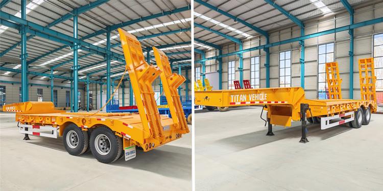 Clientes de Sierra Leona visitan TITAN para comprar un remolque de plataforma baja de 2 ejes y 30 toneladas