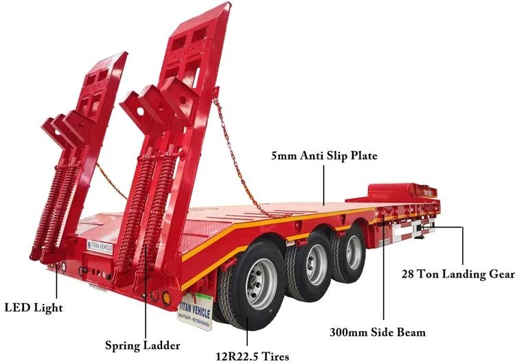 Remolque de plataforma baja de 60 toneladas en venta en Angola