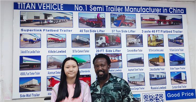 Semirremolque de plataforma baja de 3 ejes y 80 toneladas en venta en Nigeria