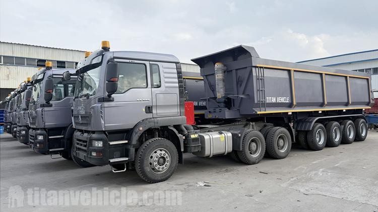 Remolque volquete de 80 toneladas y 4 ejes en venta en Senegal