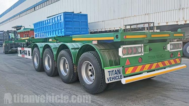 Un cliente senegalés visita TITAN para comprar un remolque esqueleto de 4 ejes.