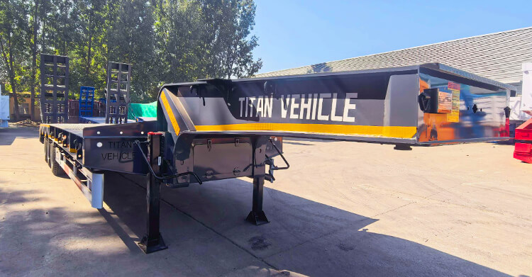 Remolque de plataforma baja de 3 ejes y 60 toneladas en venta en Guinea.