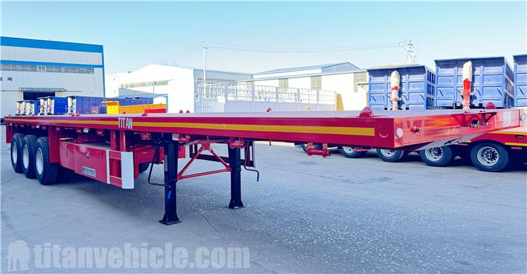 Remolque de plataforma plana de triple eje se transportará a Mongolia