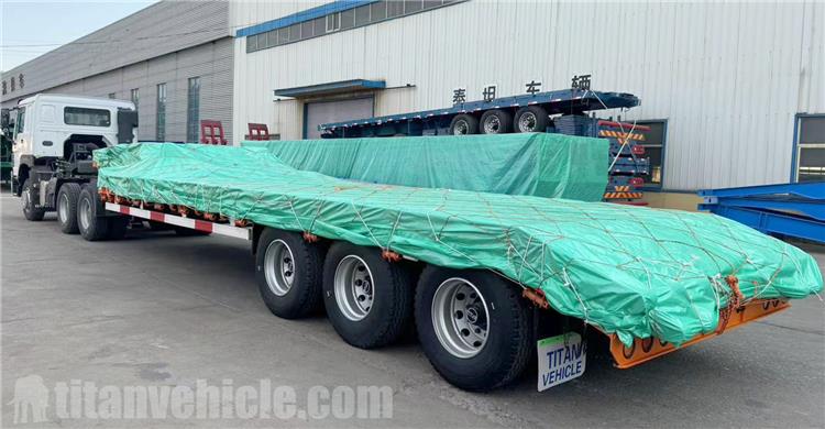 Remolque de plataforma baja de tres ejes y 60 tonos a la venta en Indonesia