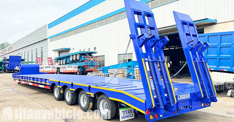 Remolque de plataforma baja de 4 ejes y 100 toneladas a la venta en Emiratos Árabes Unidos