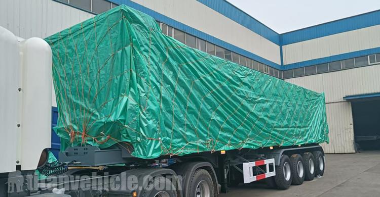 Semirremolque basculante de 4 ejes y 80 toneladas listo para enviar a Kazajstán