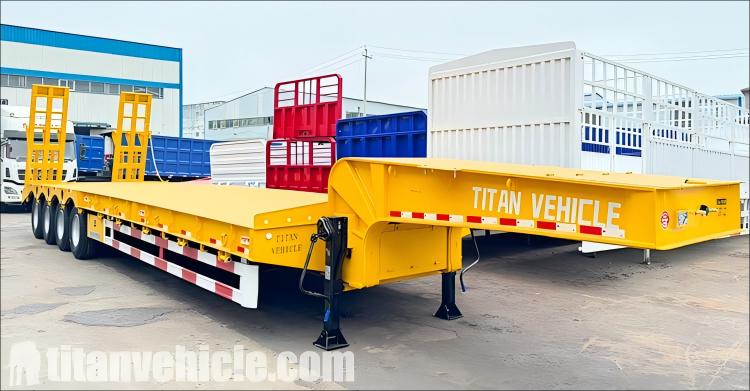 Remolque de plataforma baja de 4 ejes y 100 toneladas en venta en Zambia