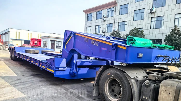 Se enviará a Jamaica un remolque Lowboy de cuello de cisne desmontable de 2 líneas y 4 ejes