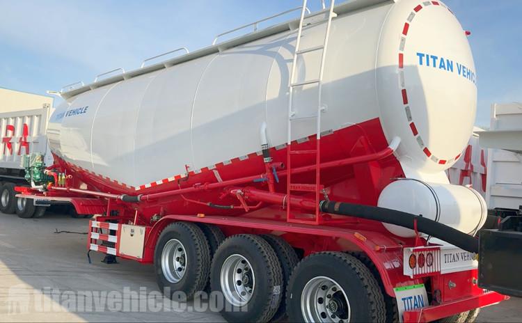 Remolque cisterna para cemento seco a granel, listo para enviar a Ghana