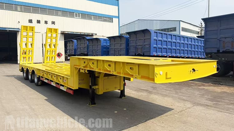 Fabricantes de remolques de plataforma baja de tres ejes en venta en Filipinas