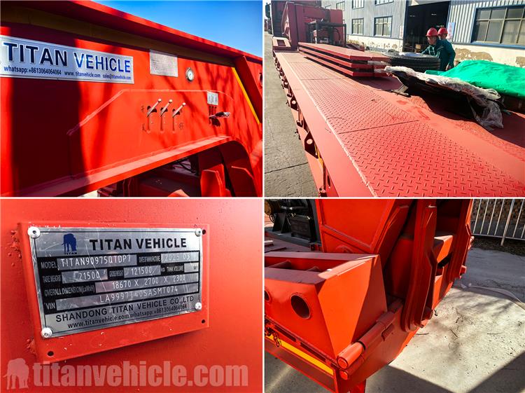 Remolque de plataforma baja de cuello de cisne desmontable de 4 ejes y 120 toneladas a la venta en Guam