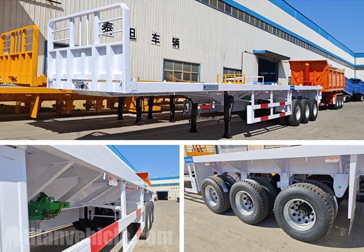 Remolque de plataforma plana de 40 pies con panel frontal, listo para envío a Liberia