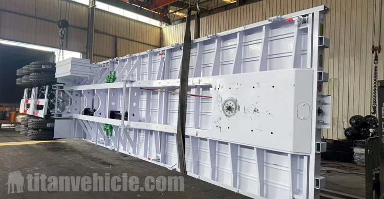 Remolque de plataforma plana de 40 pies con panel frontal, listo para envío a Liberia