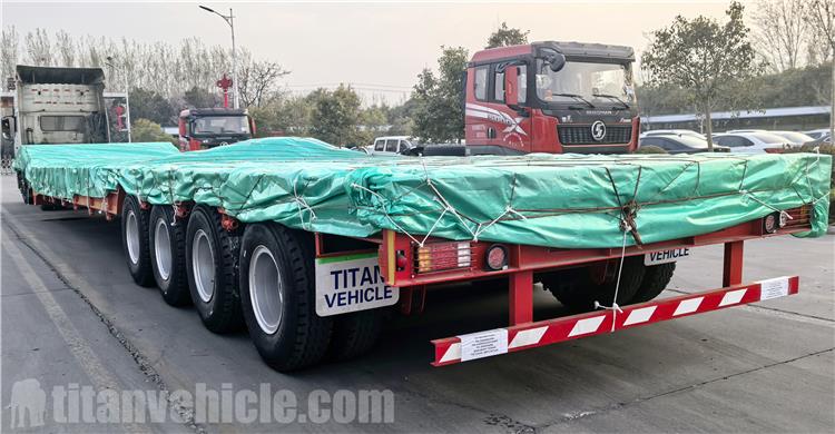 Remolque de plataforma baja plegable de 4 ejes con cuello de cisne en venta en Emiratos Árabes Unidos
