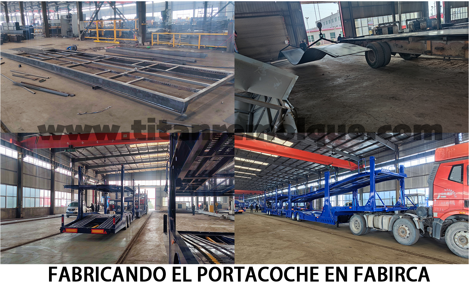 Fabricando el semirremolque de portacoche en la fabrica