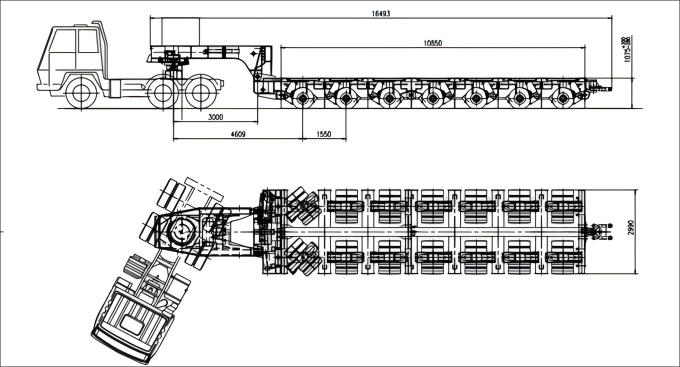 Dibujo de transportador modular autopropulsado en venta.