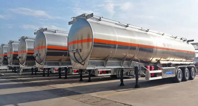 Tanque de petroleo de aleación de aluminio de 3 ejes