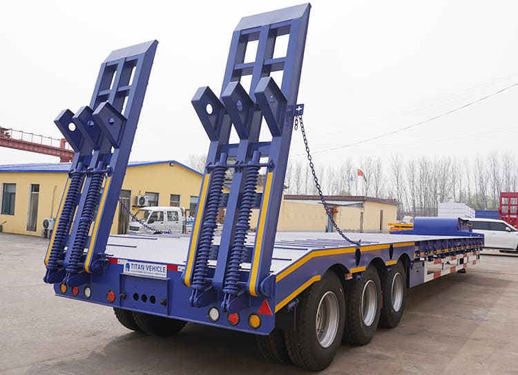Camión remolque de plataforma semibaja de 3 ejes y 40 pies a precio de venta