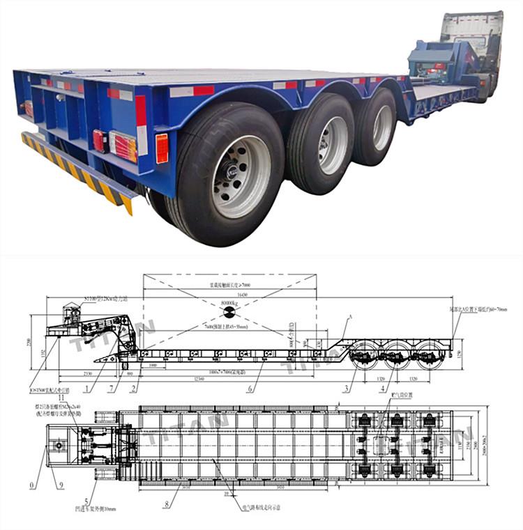 Precio del remolque Lowboy RGN con cuello de cisne desmontable en Panamá