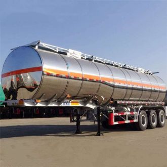 Semirremolque cisterna de combustible de acero inoxidable