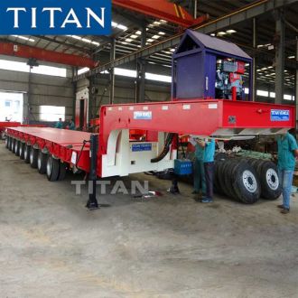 Remolque de plataforma baja con molino de viento extensible de 9 ejes